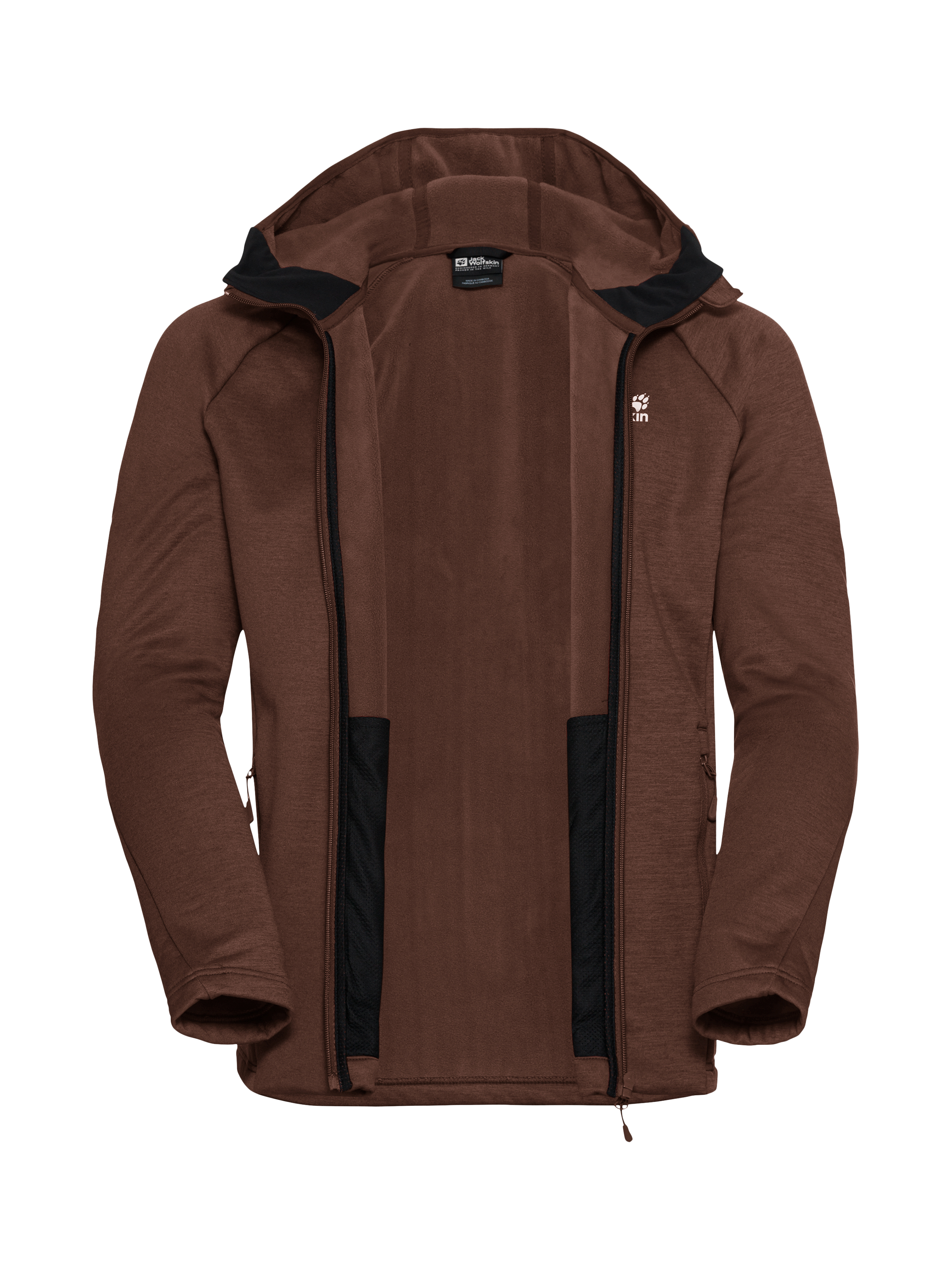 Product image 5 of 6, which shows Jack Wolfskin Peak District Fleece Jacket, Hot Choc, S