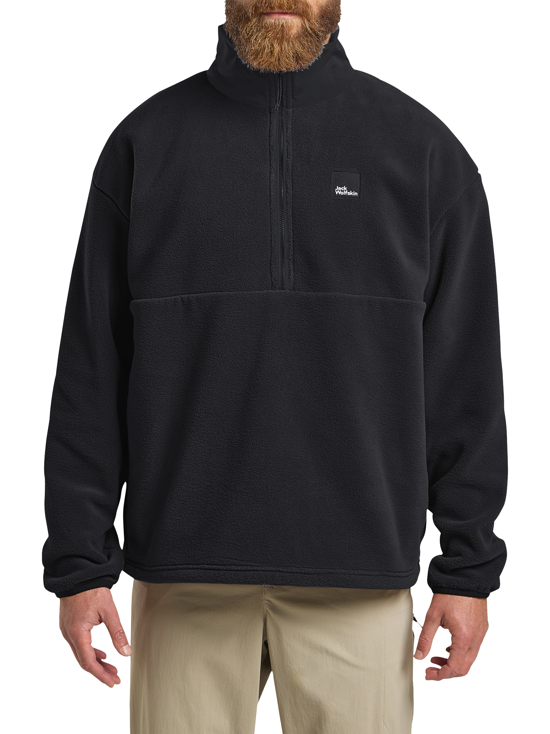 Product image 1 of 5, which shows Jack Wolfskin Men's Sumetro Half Zip Jacket, Black, S