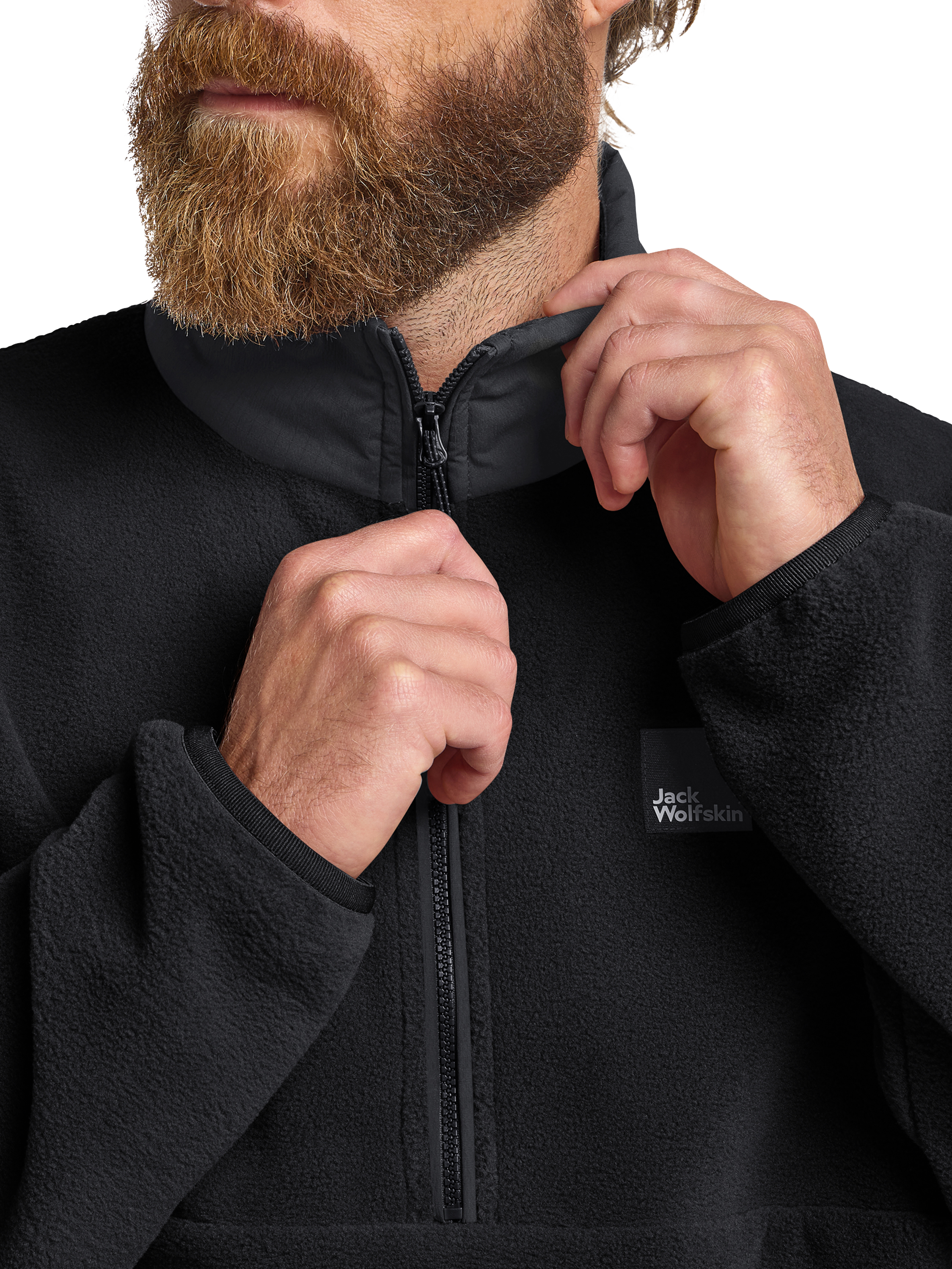 Product image 3 of 5, which shows Jack Wolfskin Men's Sumetro Half Zip Jacket, Black, S