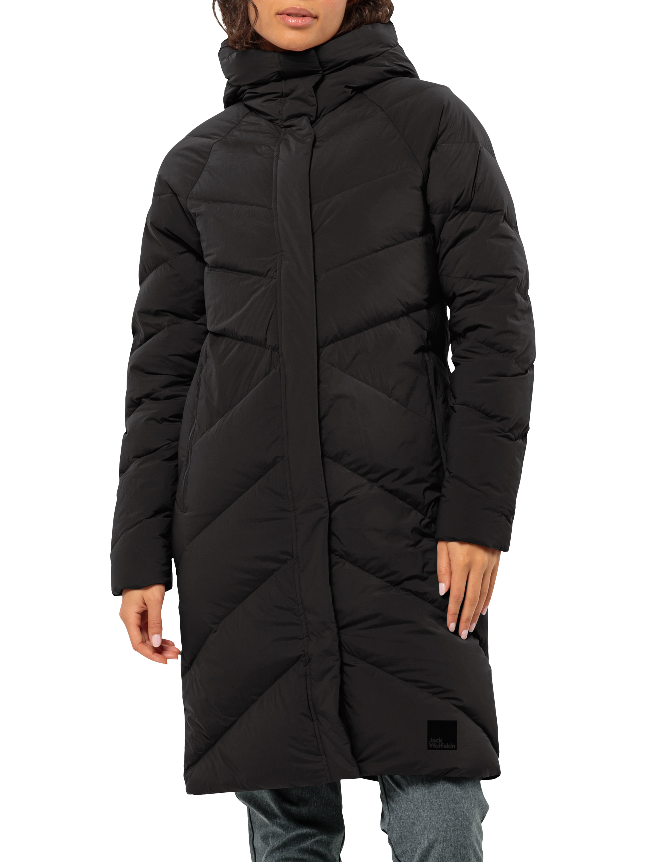 Product image 1 of 5, which shows Jack Wolfskin Marienplatz Padded Coat, Black, M
