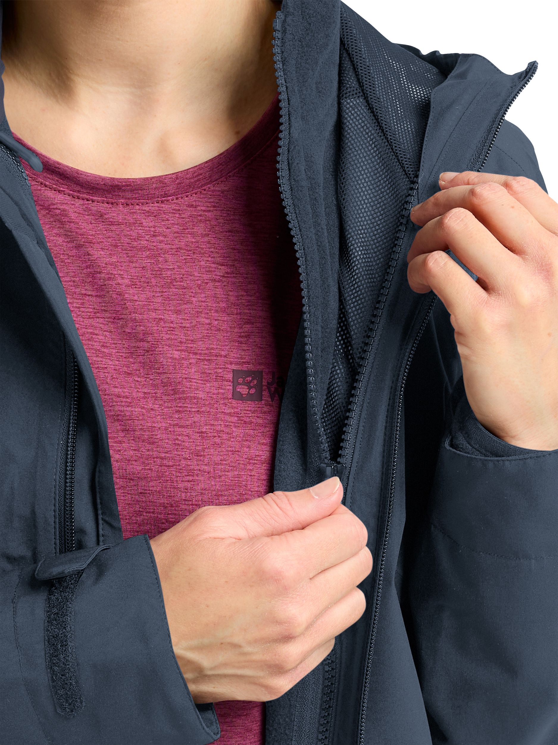 Product image 5 of 7, which shows Jack Wolfskin Moonrise 3-in-1 Jacket, Midnight Sky, L