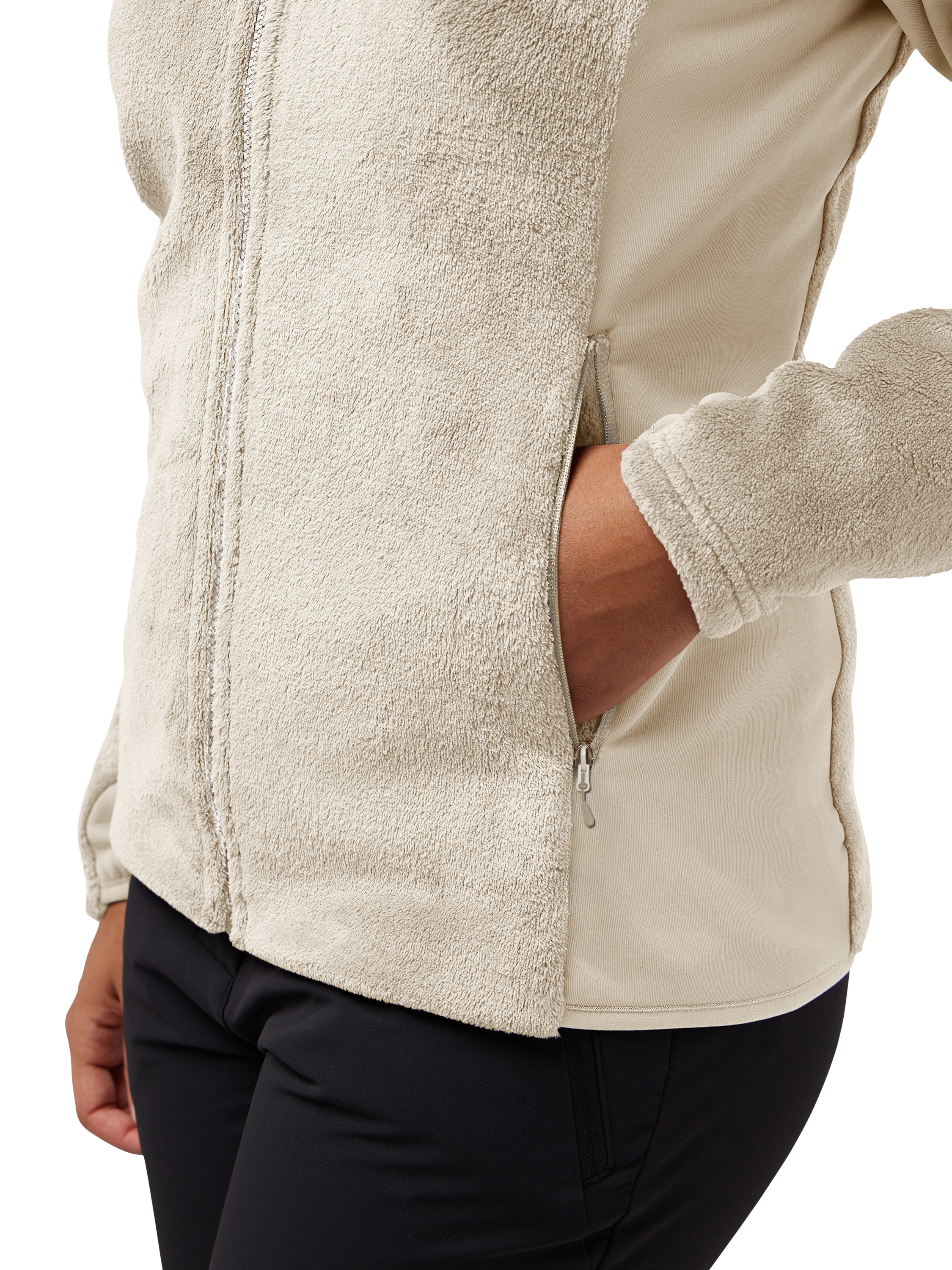 Product image 4 of 6, which shows Jack Wolfskin Rotwand Fleece Jacket, Pale Sand, L