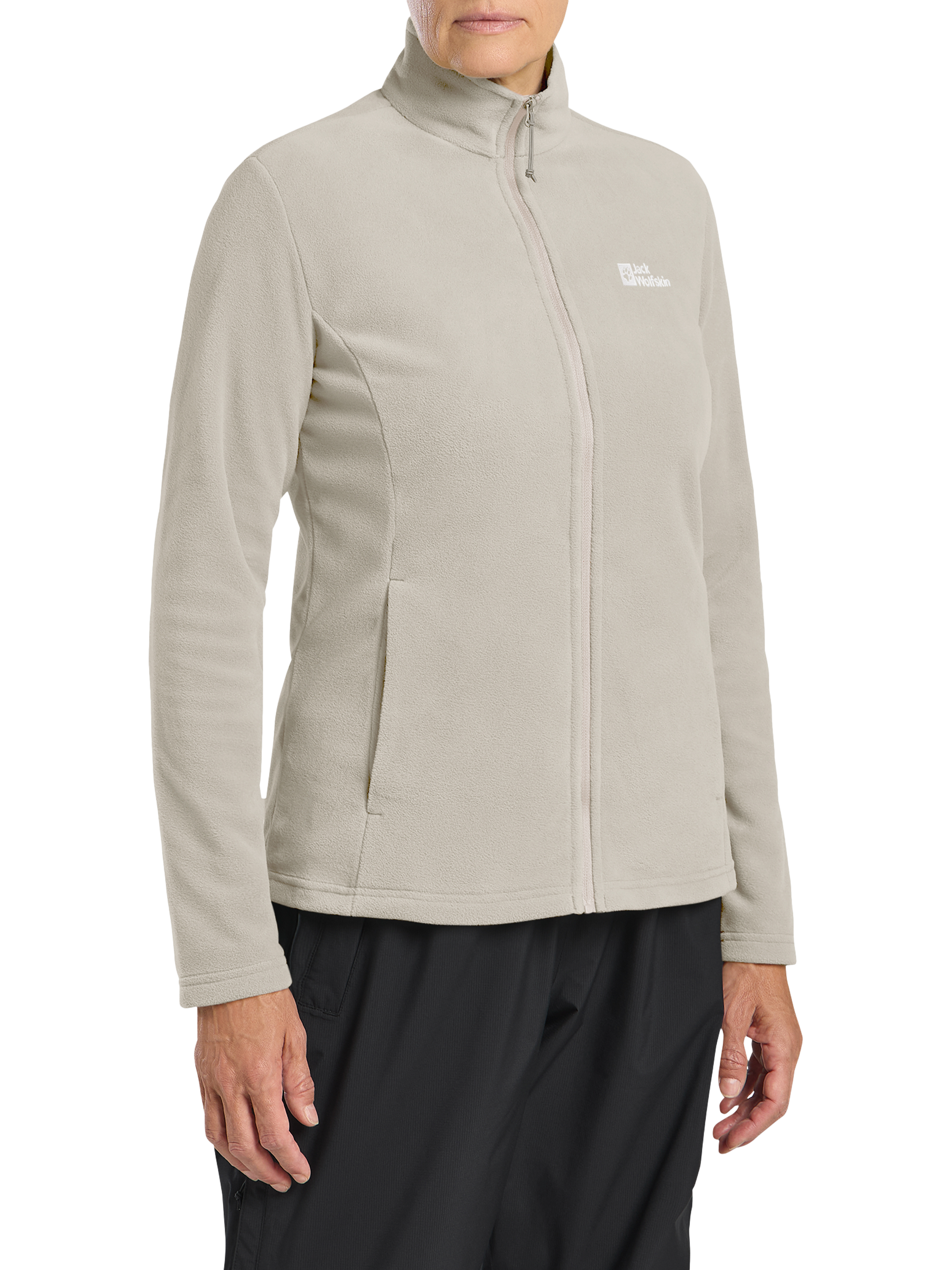 Product image 1 of 5, which shows Jack Wolfskin Taunus Zip Midlayer Fleece, Pale Sand, XS