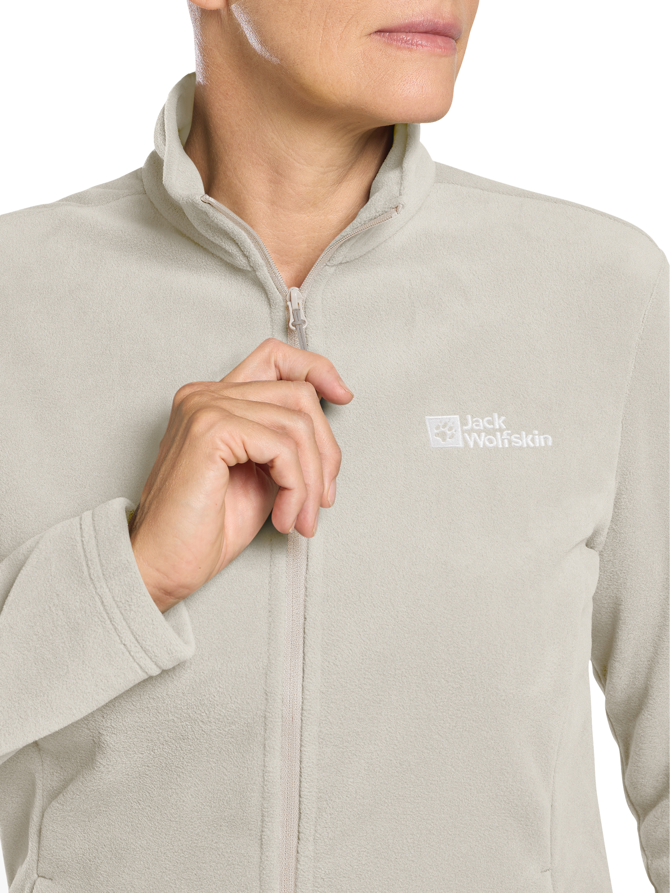 Product image 3 of 5, which shows Jack Wolfskin Taunus Zip Midlayer Fleece, Pale Sand, XS