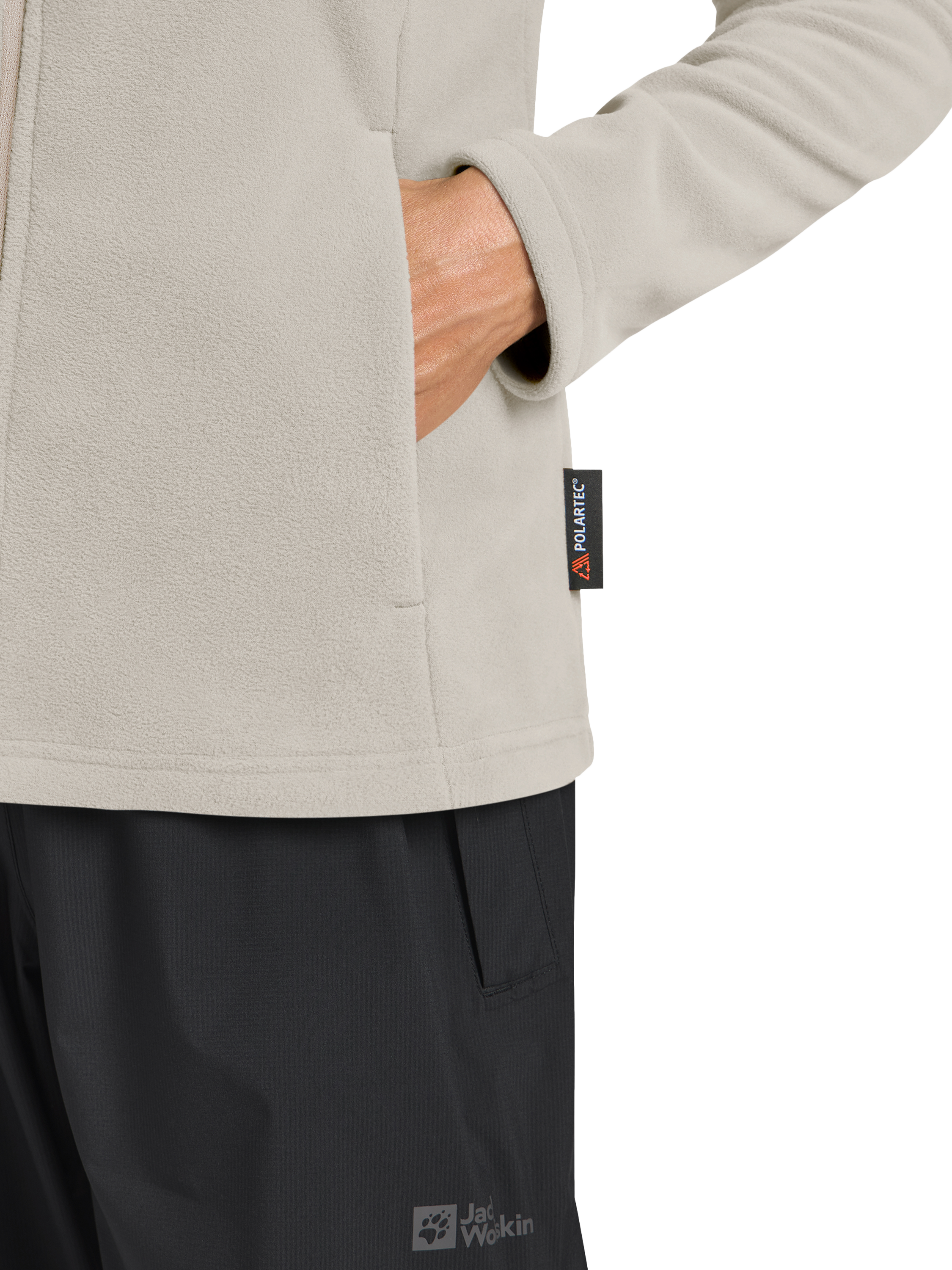 Product image 4 of 5, which shows Jack Wolfskin Taunus Zip Midlayer Fleece, Pale Sand, XS