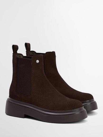 Barbour Celina Leather Blend Chelsea Boots, Brown - view 2, Brown