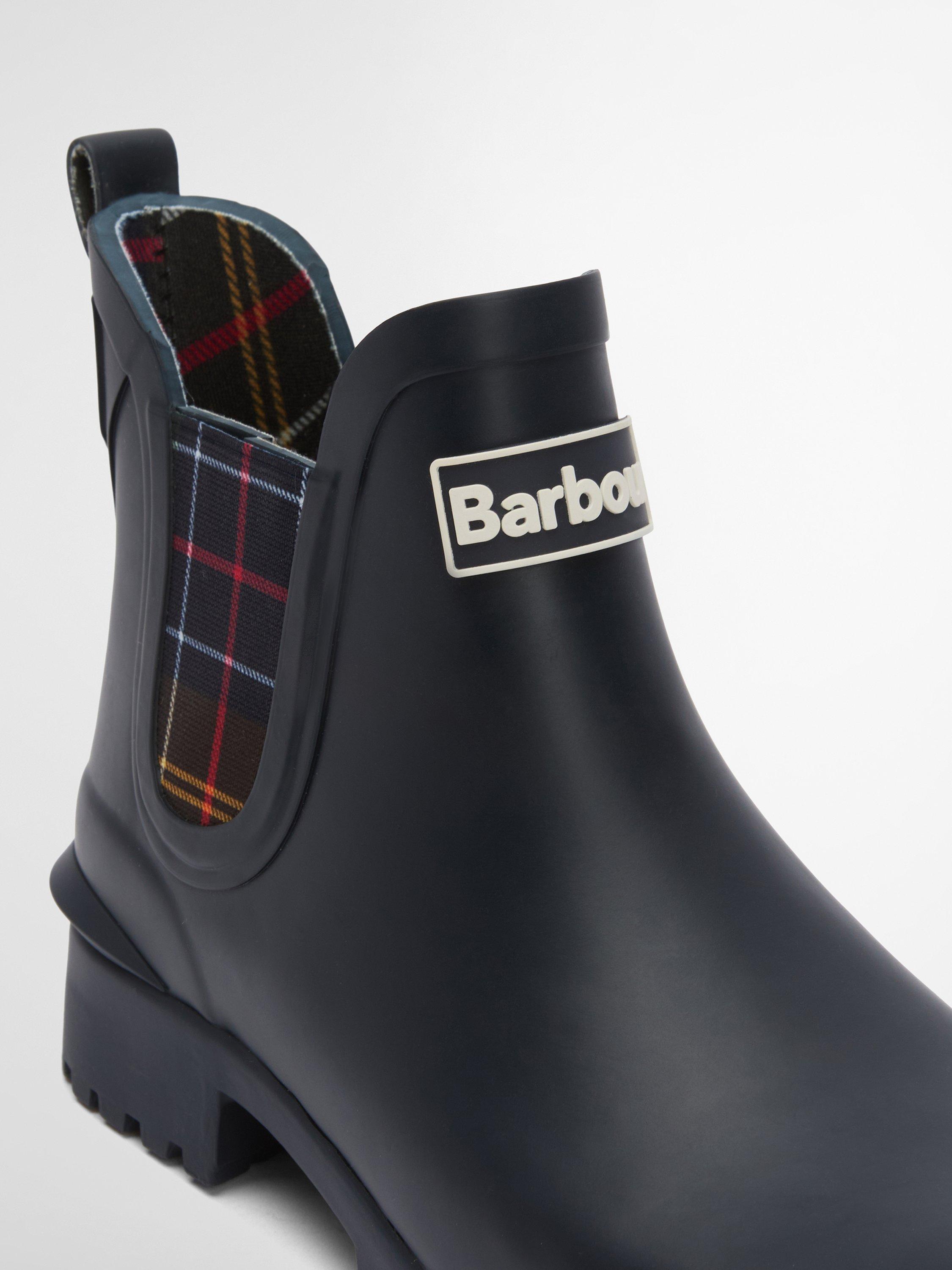 Product image 4 of 10, which shows Barbour Wilton Wellington Boots, Navy, 3