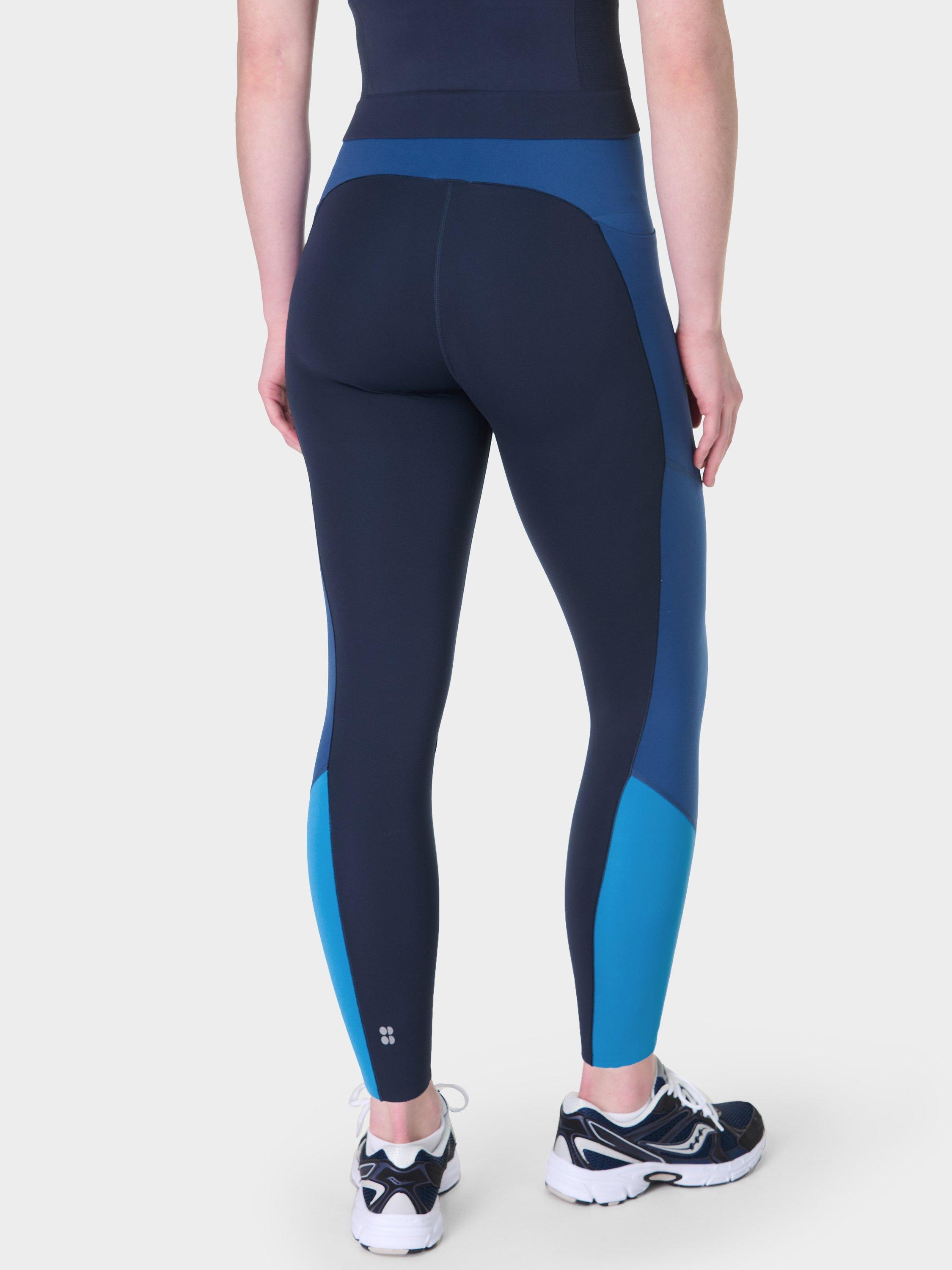 Product image 3 of 9, which shows Sweaty Betty Power Ultra Sculpt High Waisted Gym Leggings, Navy Fluxblue Tidal, S