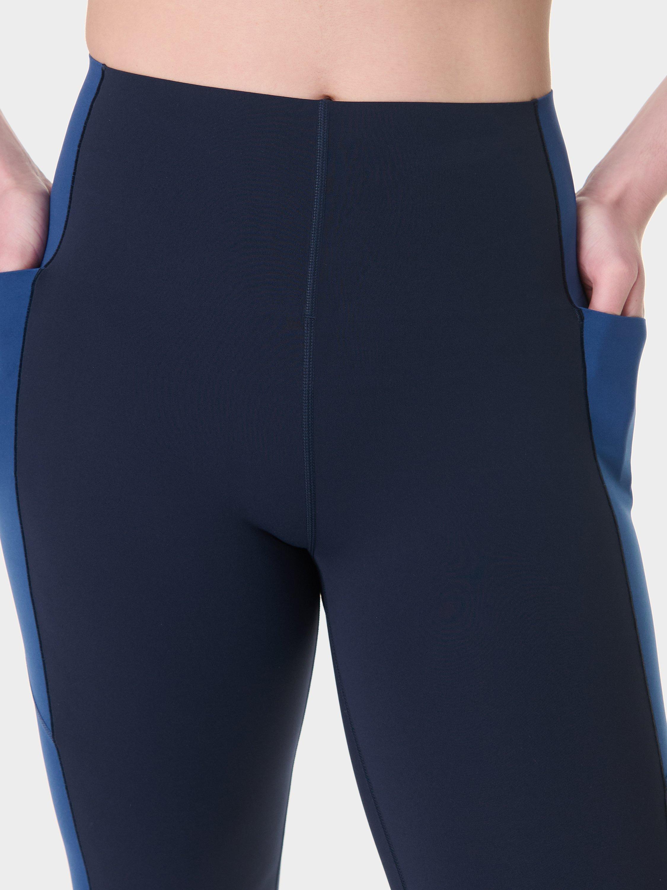 Product image 6 of 9, which shows Sweaty Betty Power Ultra Sculpt High Waisted Gym Leggings, Navy Fluxblue Tidal, S