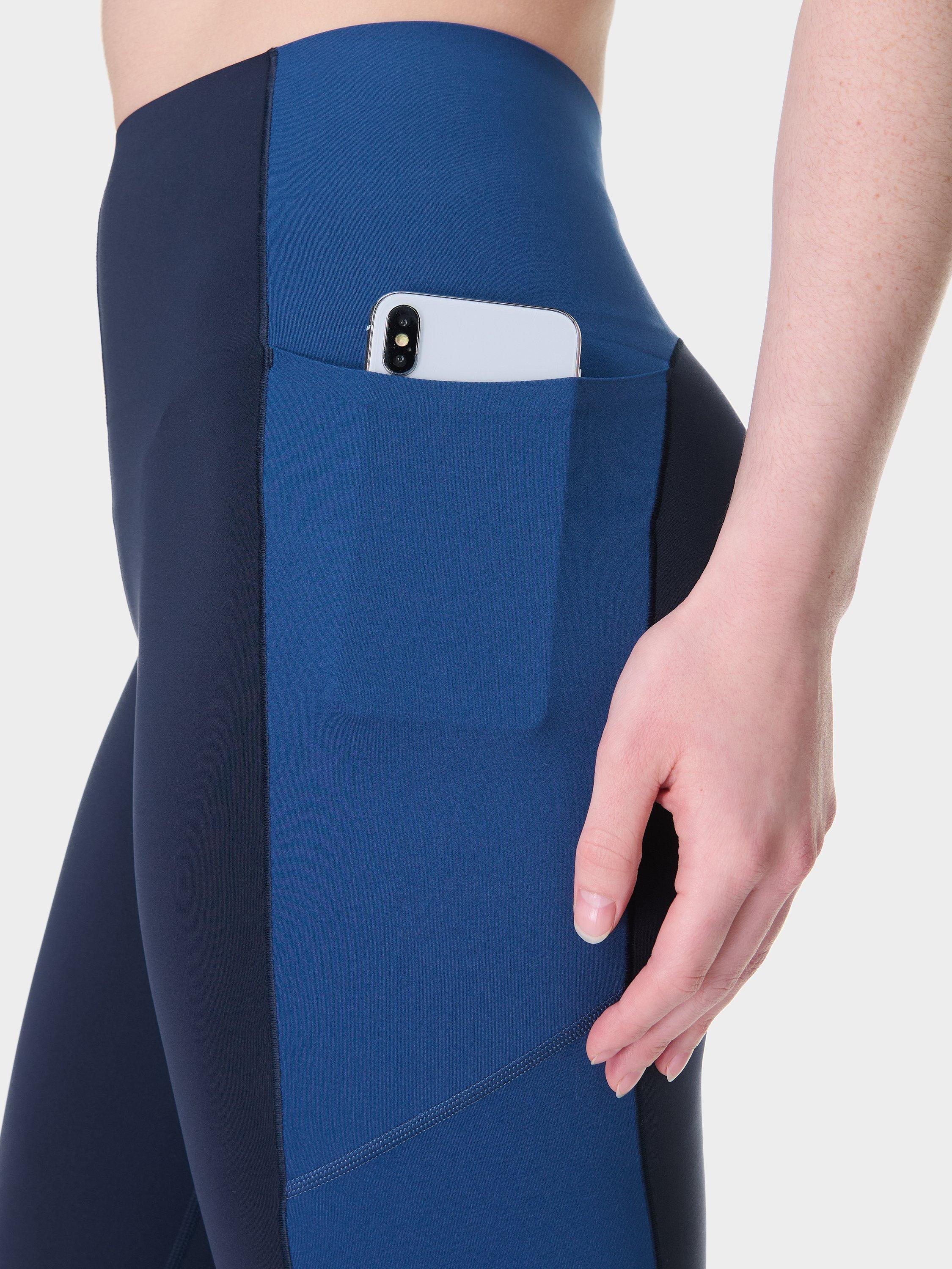 Product image 7 of 9, which shows Sweaty Betty Power Ultra Sculpt High Waisted Gym Leggings, Navy Fluxblue Tidal, S