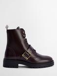 Barbour Ouseburne Leather Biker Boots, Cherry