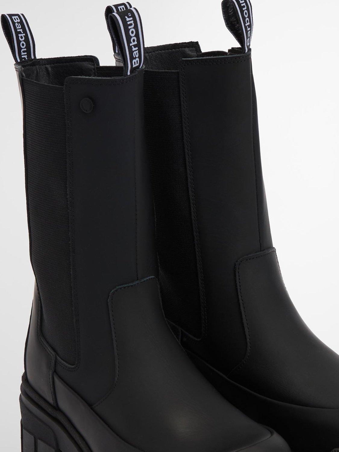 Product image 5 of 9, which shows Barbour Sidneigh Leather Blend Chelsea Boots, Black, 8