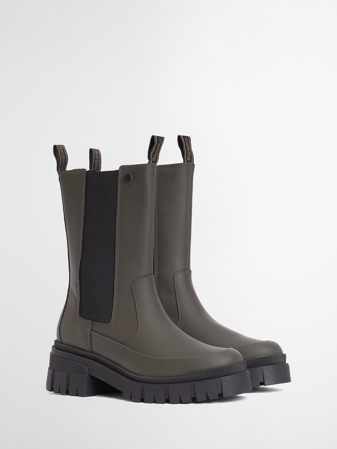 Product image 2 of 9, which shows Barbour Sidneigh Leather Blend Chelsea Boots, Olive, 8