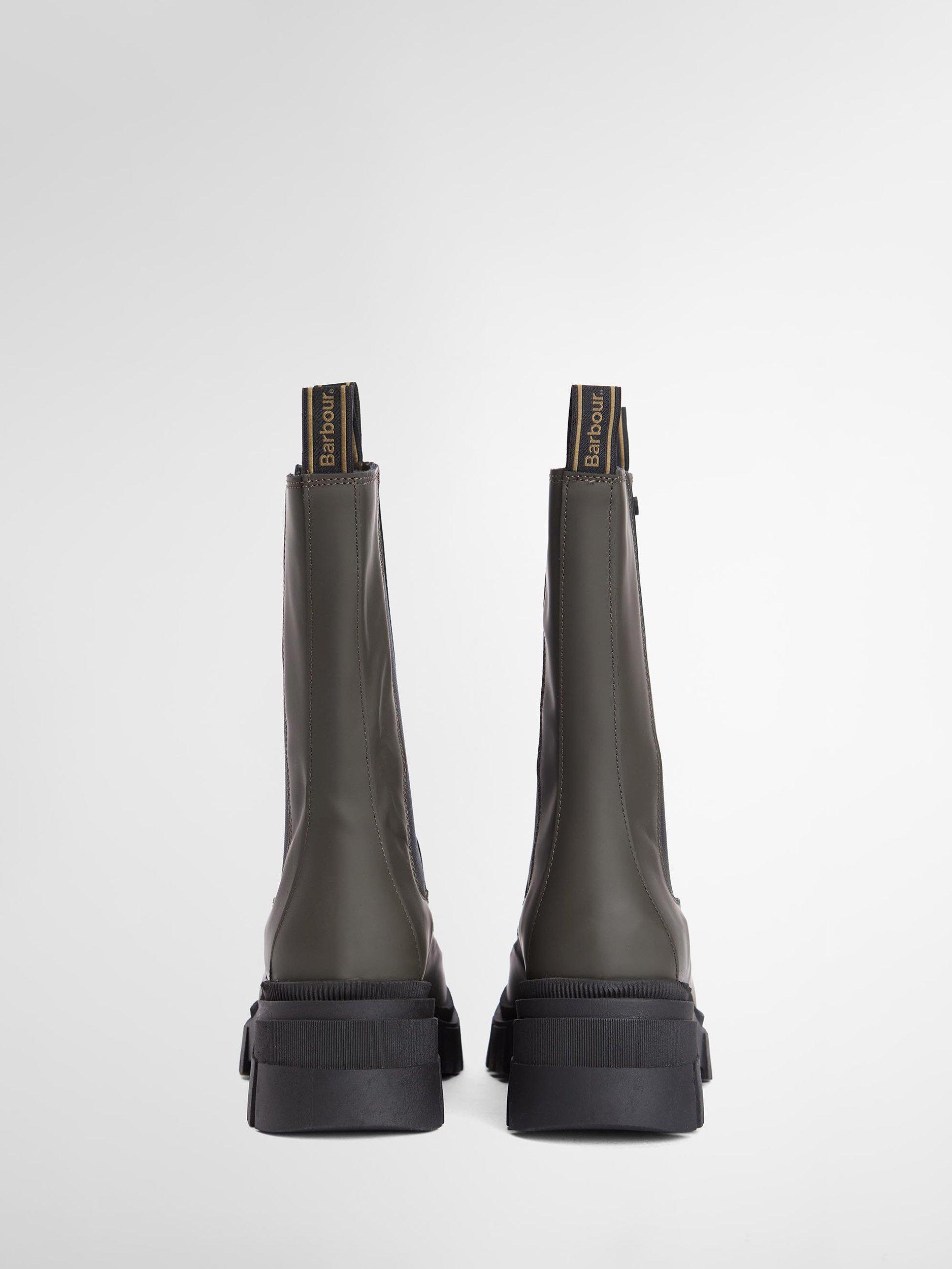 Product image 3 of 9, which shows Barbour Sidneigh Leather Blend Chelsea Boots, Olive, 8