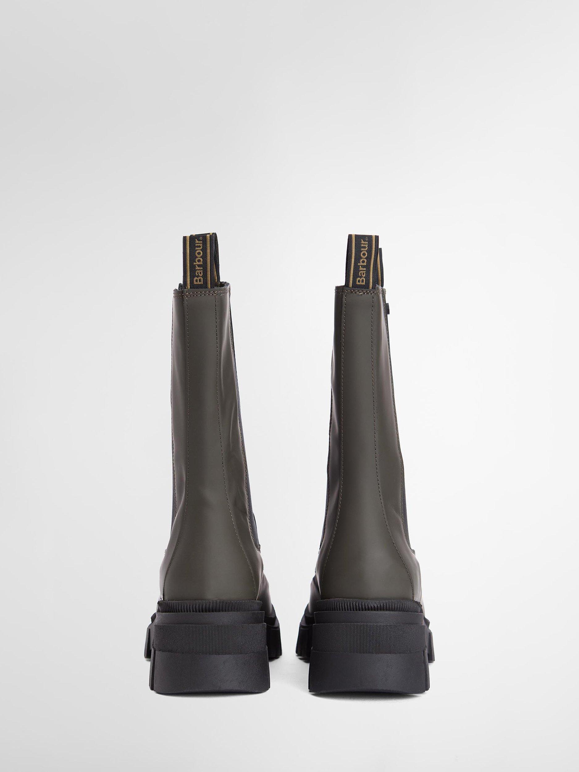 Product image 4 of 9, which shows Barbour Sidneigh Leather Blend Chelsea Boots, Olive, 8