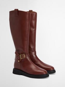 Barbour Theodora Leather Riding Boots, Brown - view 2, Brown