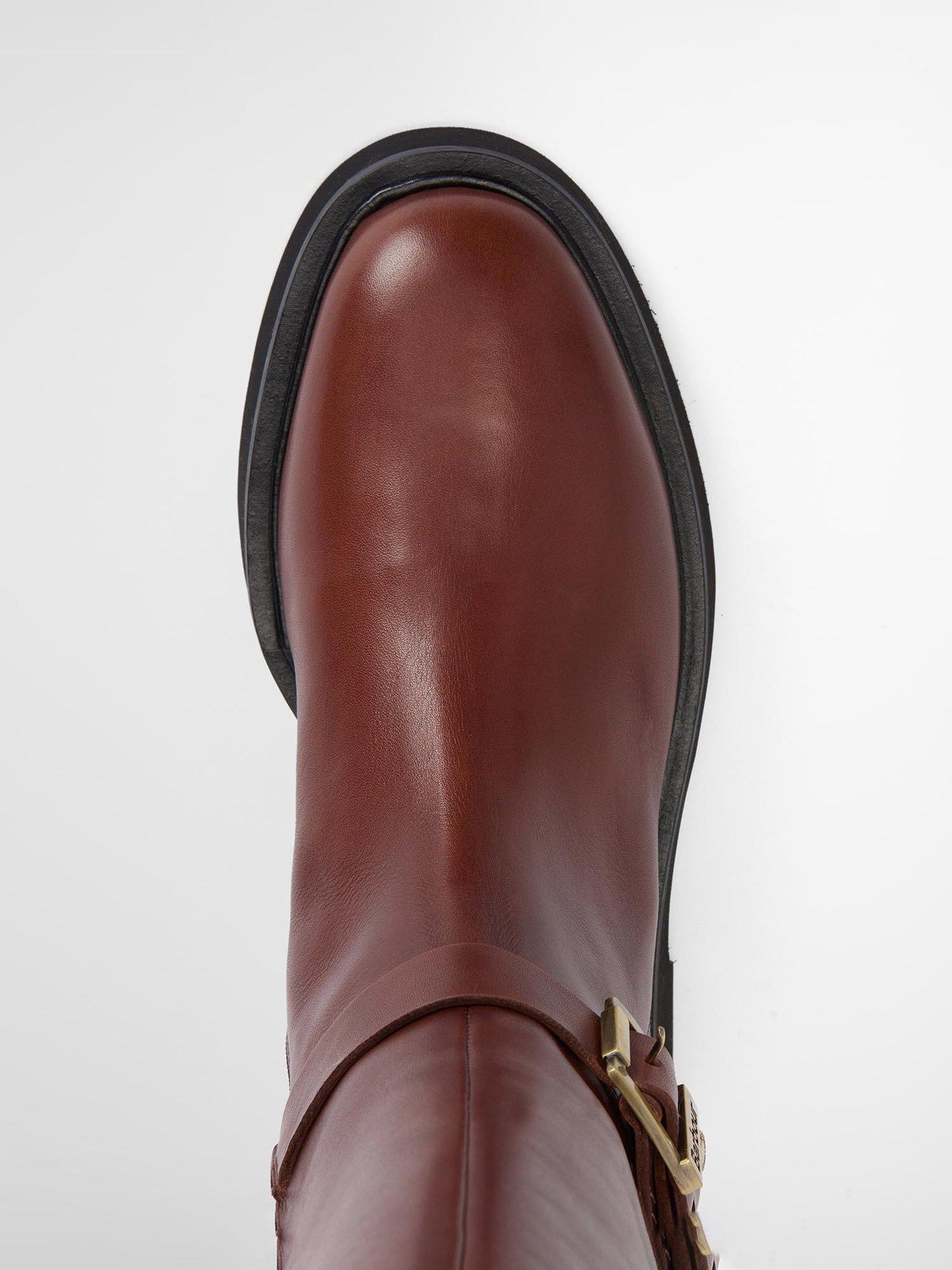 Product image 7 of 8, which shows Barbour Theodora Leather Riding Boots, Brown, 5