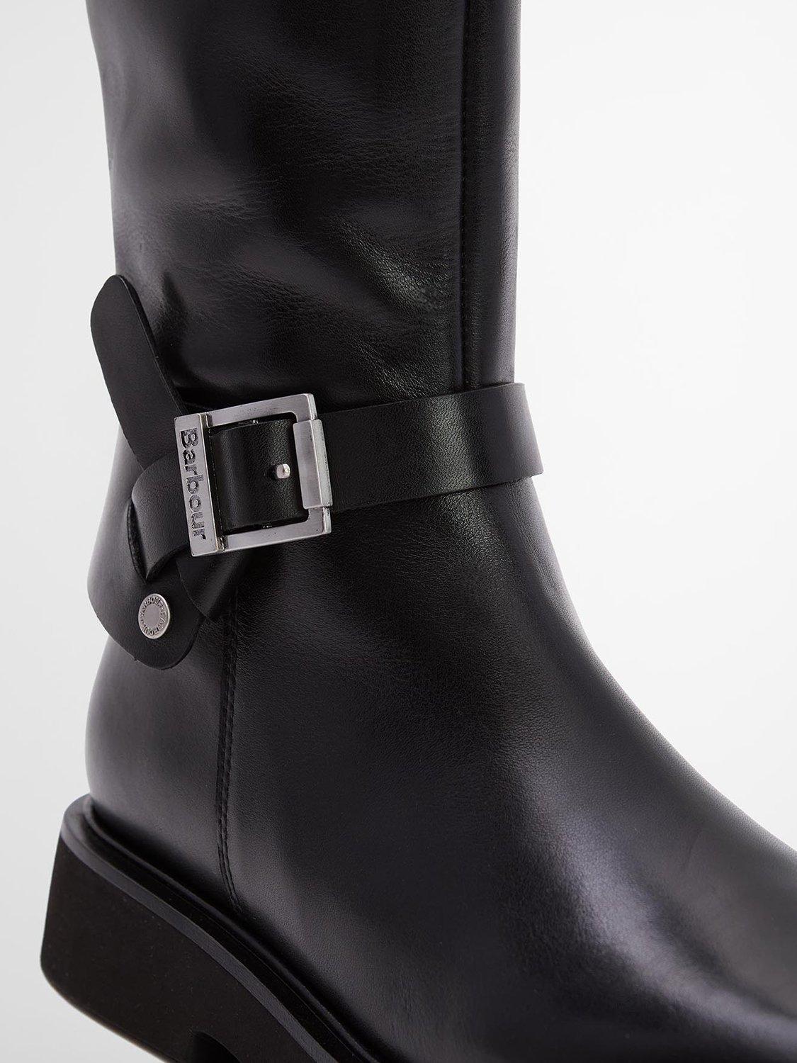 Product image 5 of 8, which shows Barbour Theodora Leather Riding Boots, Black, 5