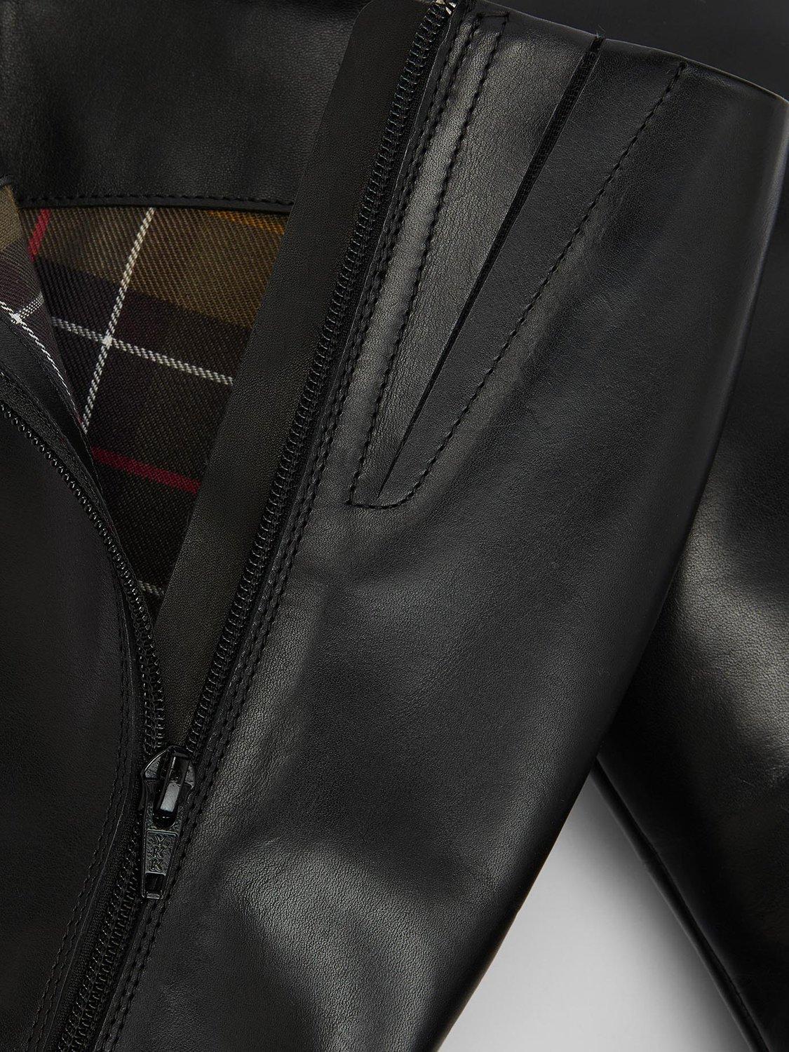 Product image 7 of 8, which shows Barbour Theodora Leather Riding Boots, Black, 5