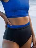 Davy J Jones High Waist Bikini Bottoms, Grey/Blue