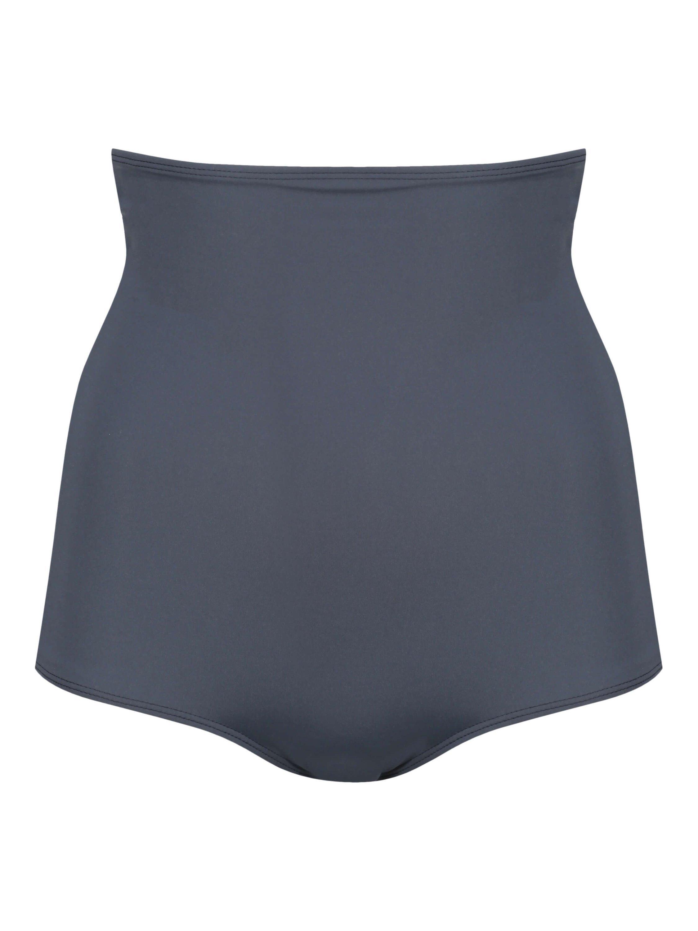 Product image 4 of 5, which shows Davy J Jones High Waist Bikini Bottoms, Grey/Blue, 8