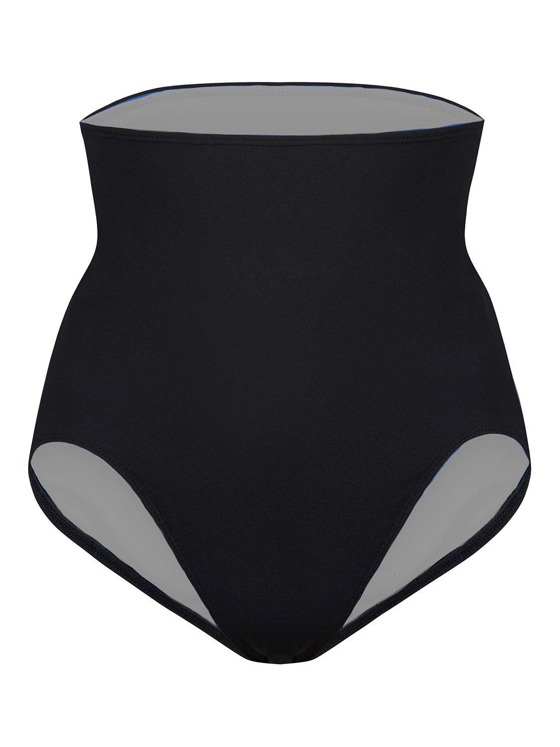 Product image 1 of 2, which shows Davy J Jones High Leg Bikini Bottoms, Black/Grey, 8