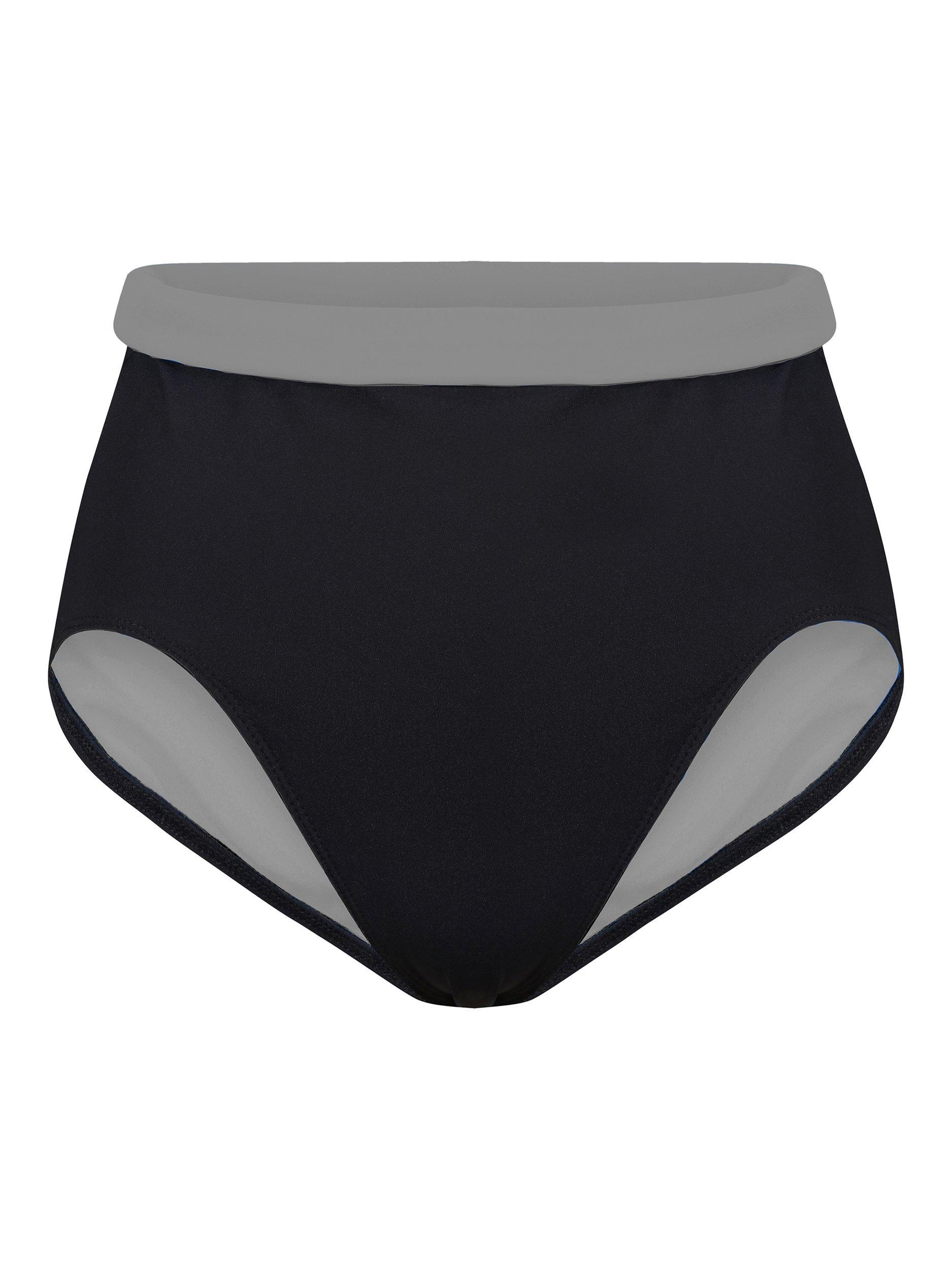 Product image 2 of 2, which shows Davy J Jones High Leg Bikini Bottoms, Black/Grey, 8