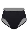 Davy J Jones High Leg Bikini Bottoms, Black/Grey