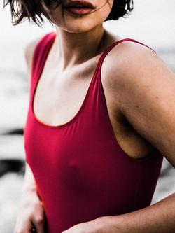 Davy J Body Swim Top, Berry - view 2, Berry