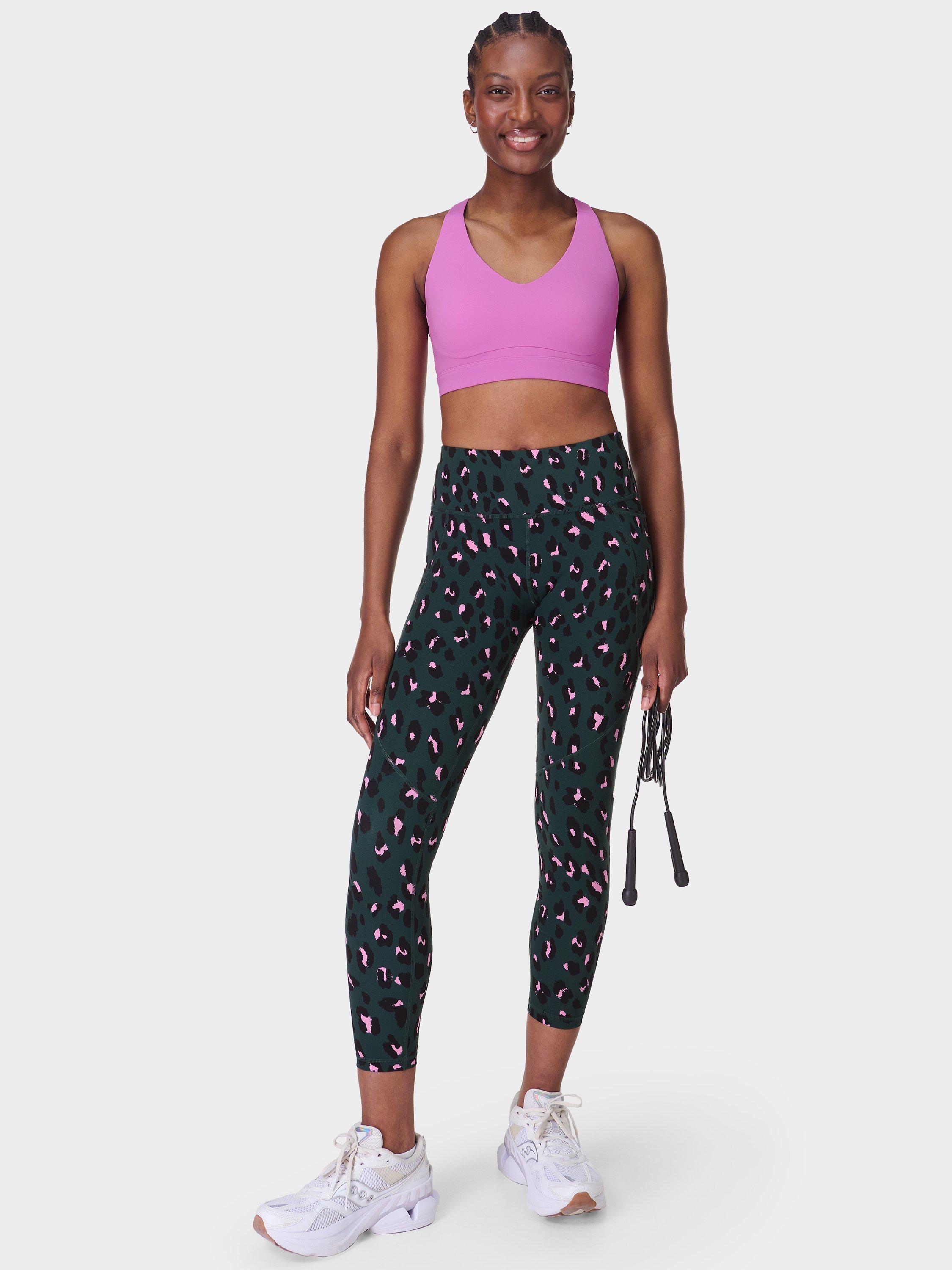 Product image 2 of 9, which shows Sweaty Betty Power 7/8 Workout Leggings, Green Cheetah Print, XXS