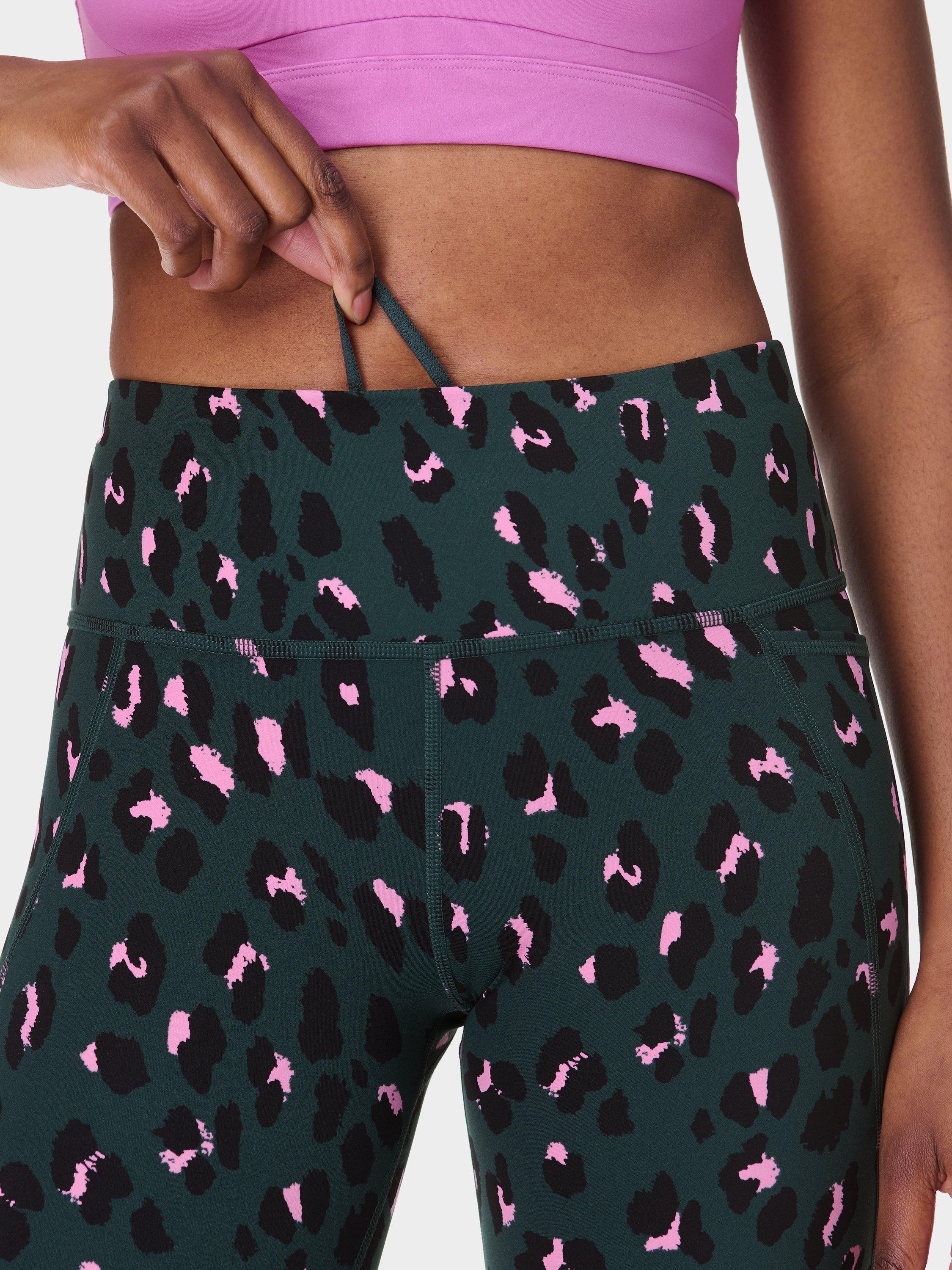 Product image 6 of 9, which shows Sweaty Betty Power 7/8 Workout Leggings, Green Cheetah Print, XXS