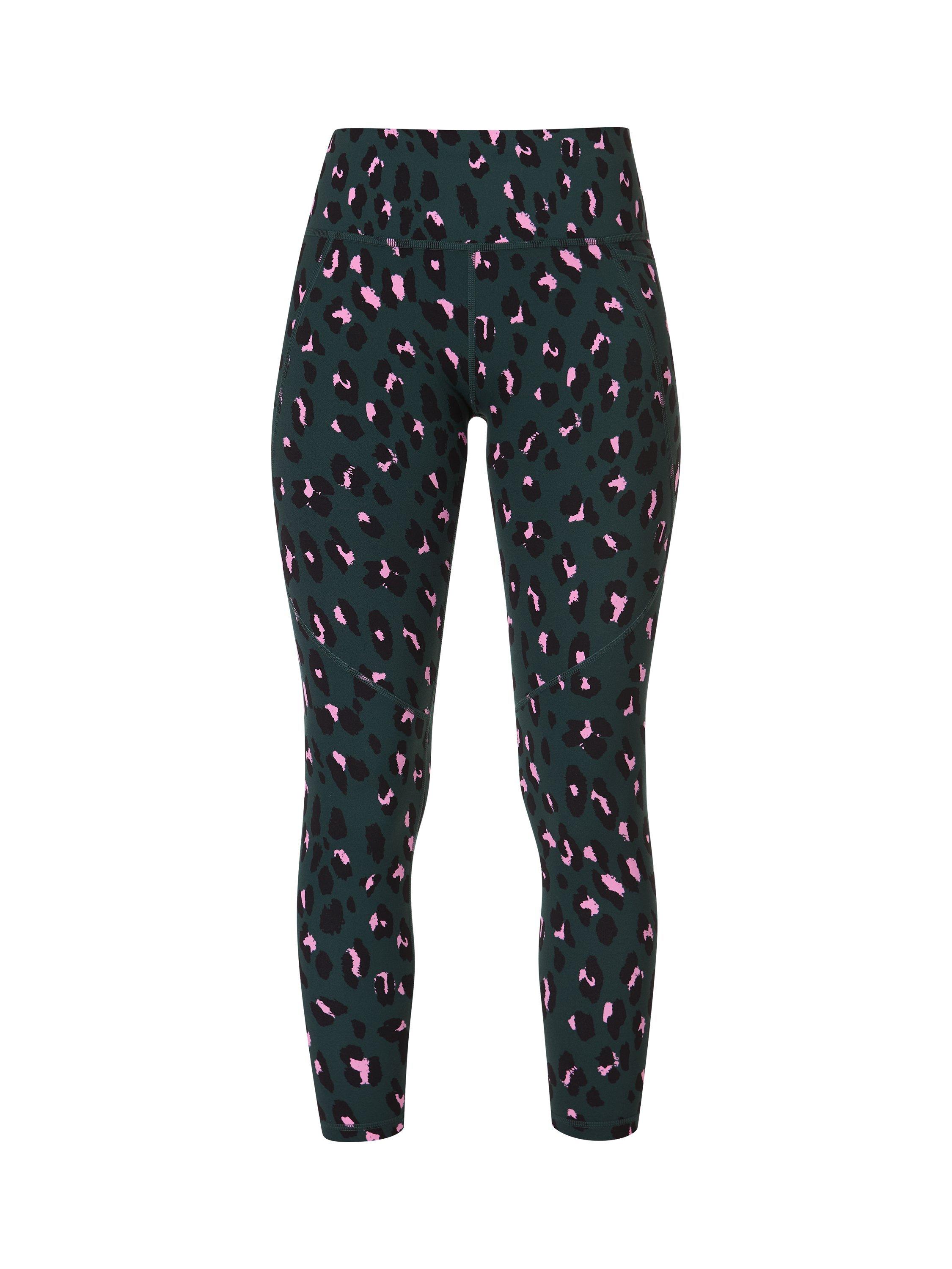 Product image 8 of 9, which shows Sweaty Betty Power 7/8 Workout Leggings, Green Cheetah Print, XXS