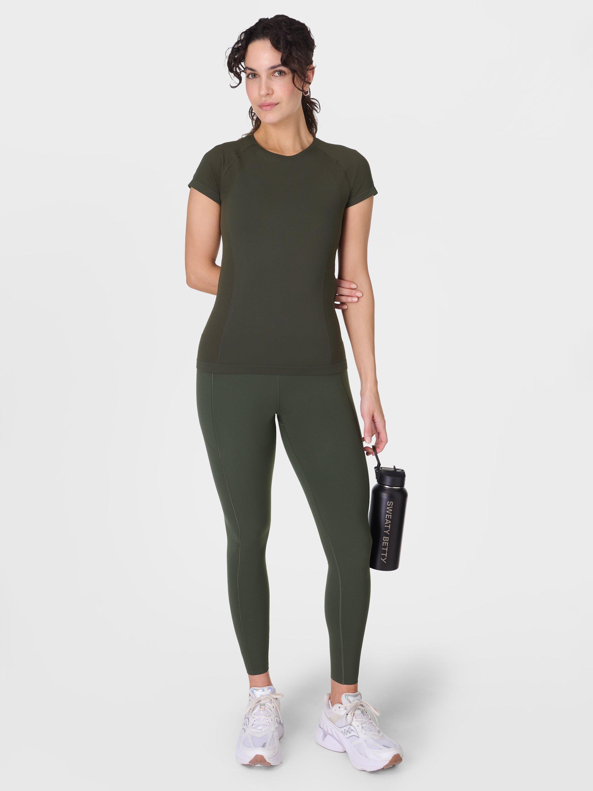 Product image 3 of 8, which shows Sweaty Betty Power Ultra Sculpt High Waisted Gym Leggings, Dark Forest Green, XXS
