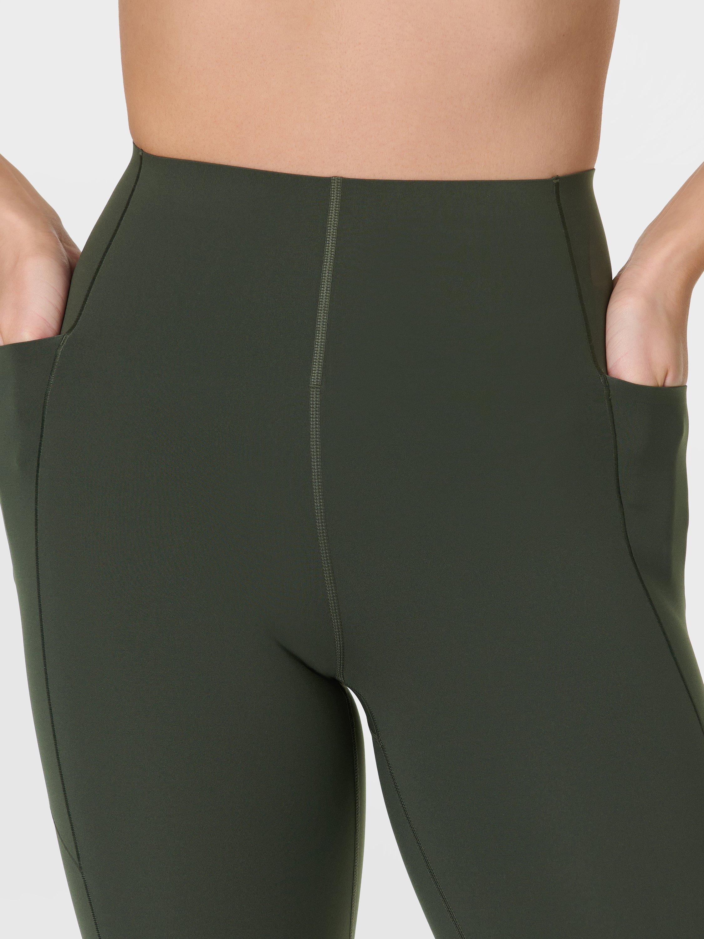 Product image 6 of 8, which shows Sweaty Betty Power Ultra Sculpt High Waisted Gym Leggings, Dark Forest Green, XXS