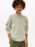 Tommy Hilfiger Kids' Cotton Knit Relaxed Jumper, Misty Sage