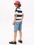 Tommy Hilfiger Kids' Rugby Stripe Short Sleeve Jumper, Blue