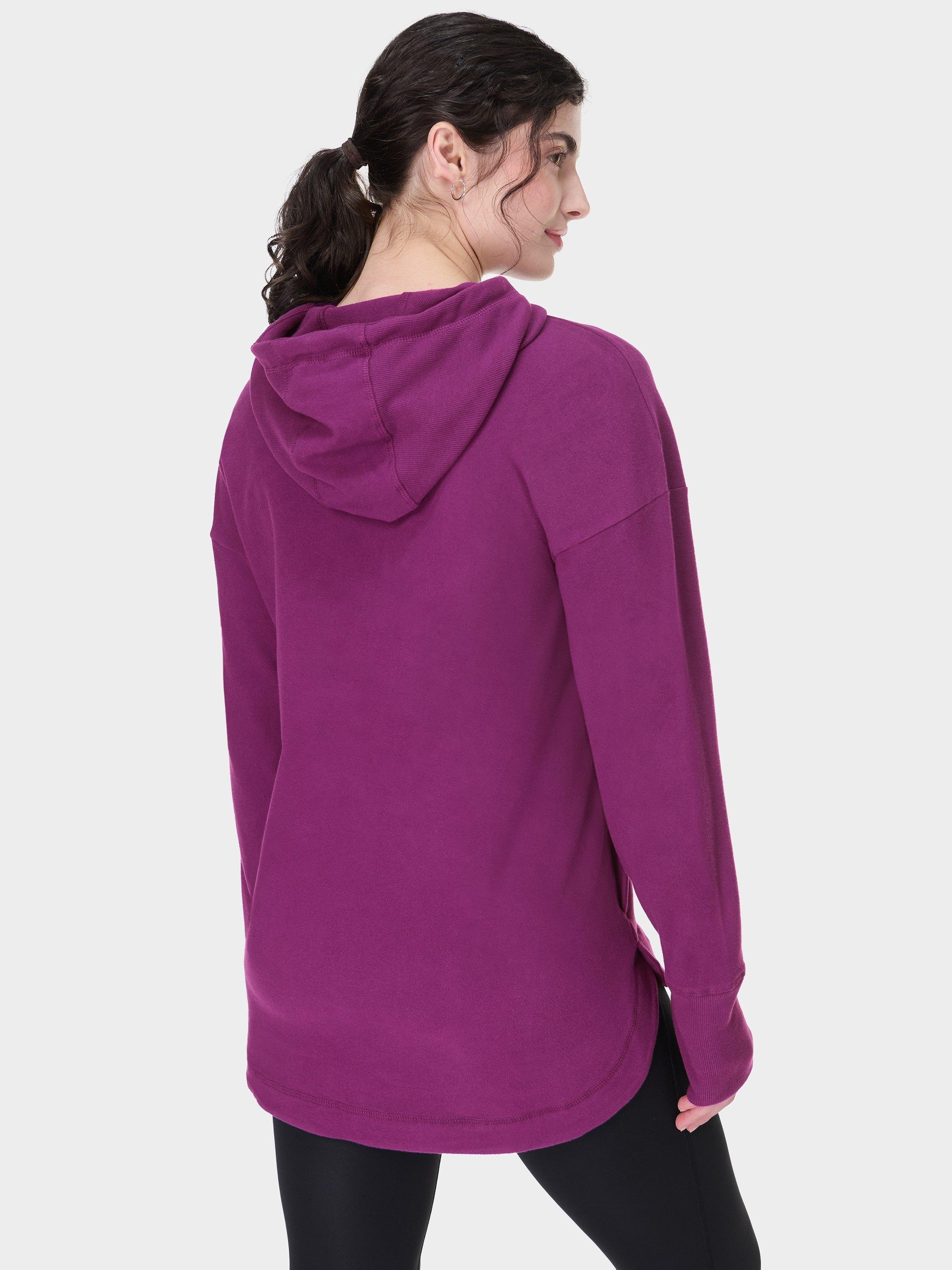 Product image 3 of 7, which shows Sweaty Betty Escape Luxe Fleece Hoodie, Berry Purple, XXS