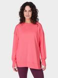 Sweaty Betty After Class Split Sweatshirt, Coral Pink