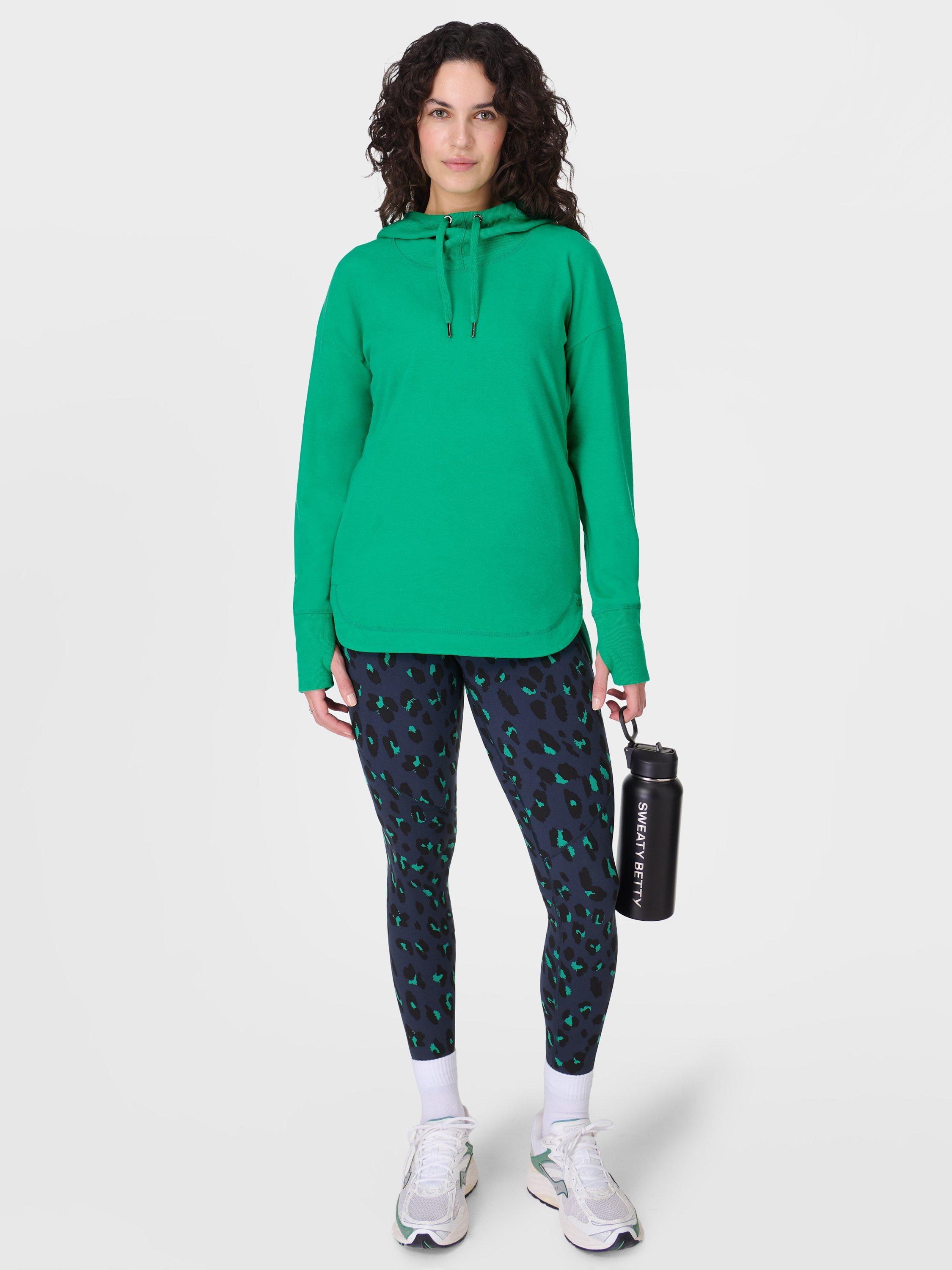 Product image 3 of 8, which shows Sweaty Betty Escape Luxe Fleece Hoodie, Vivid Green, XS