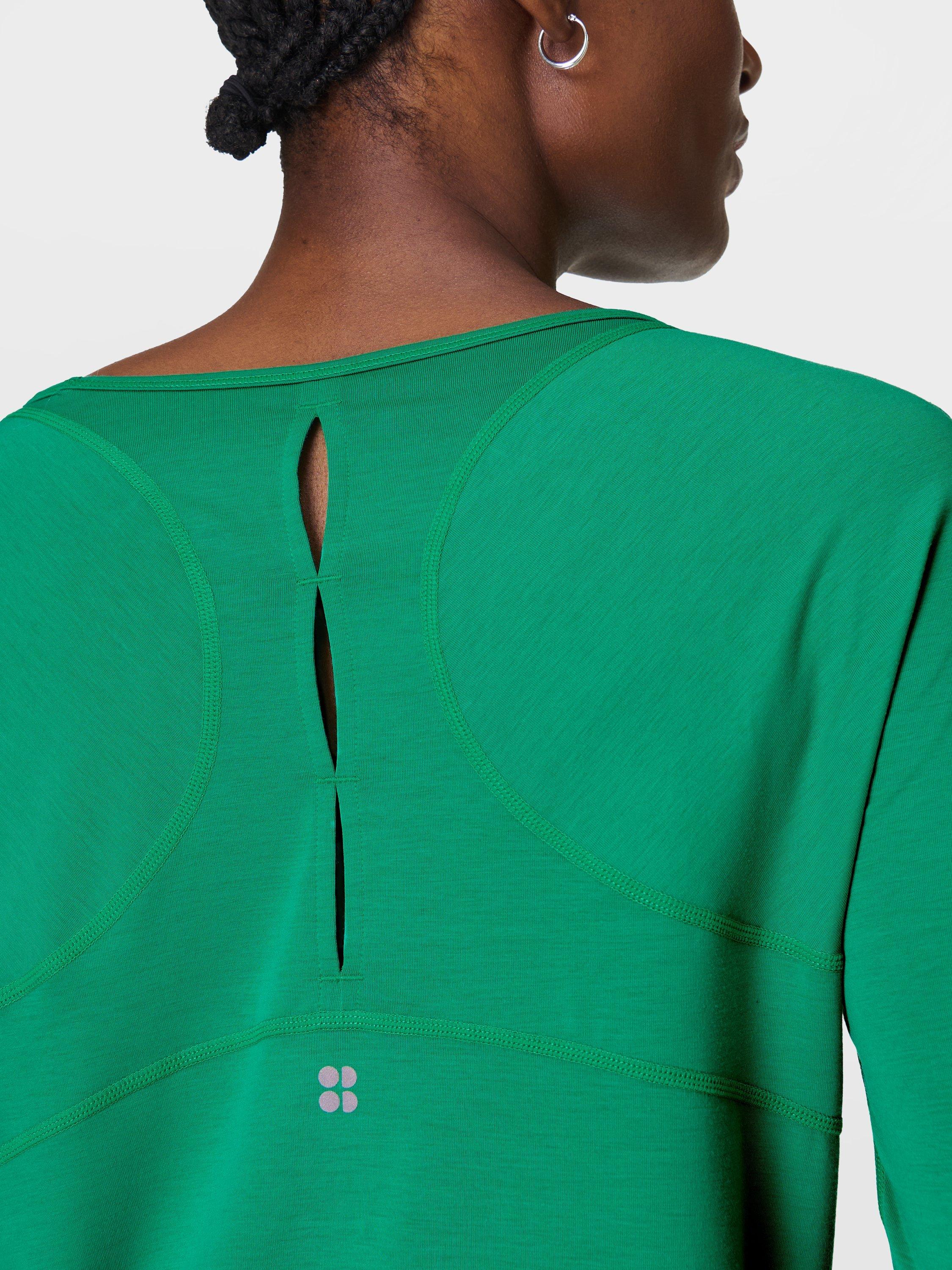 Product image 5 of 7, which shows Sweaty Betty Breezy Long Sleeve Top, Vivid Green, XXS