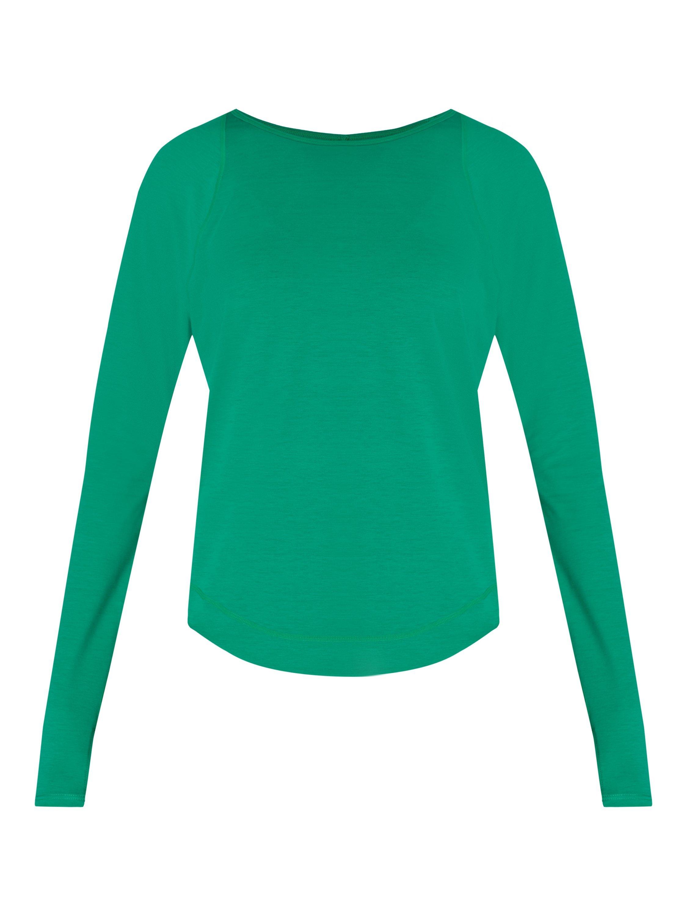 Product image 7 of 7, which shows Sweaty Betty Breezy Long Sleeve Top, Vivid Green, XXS