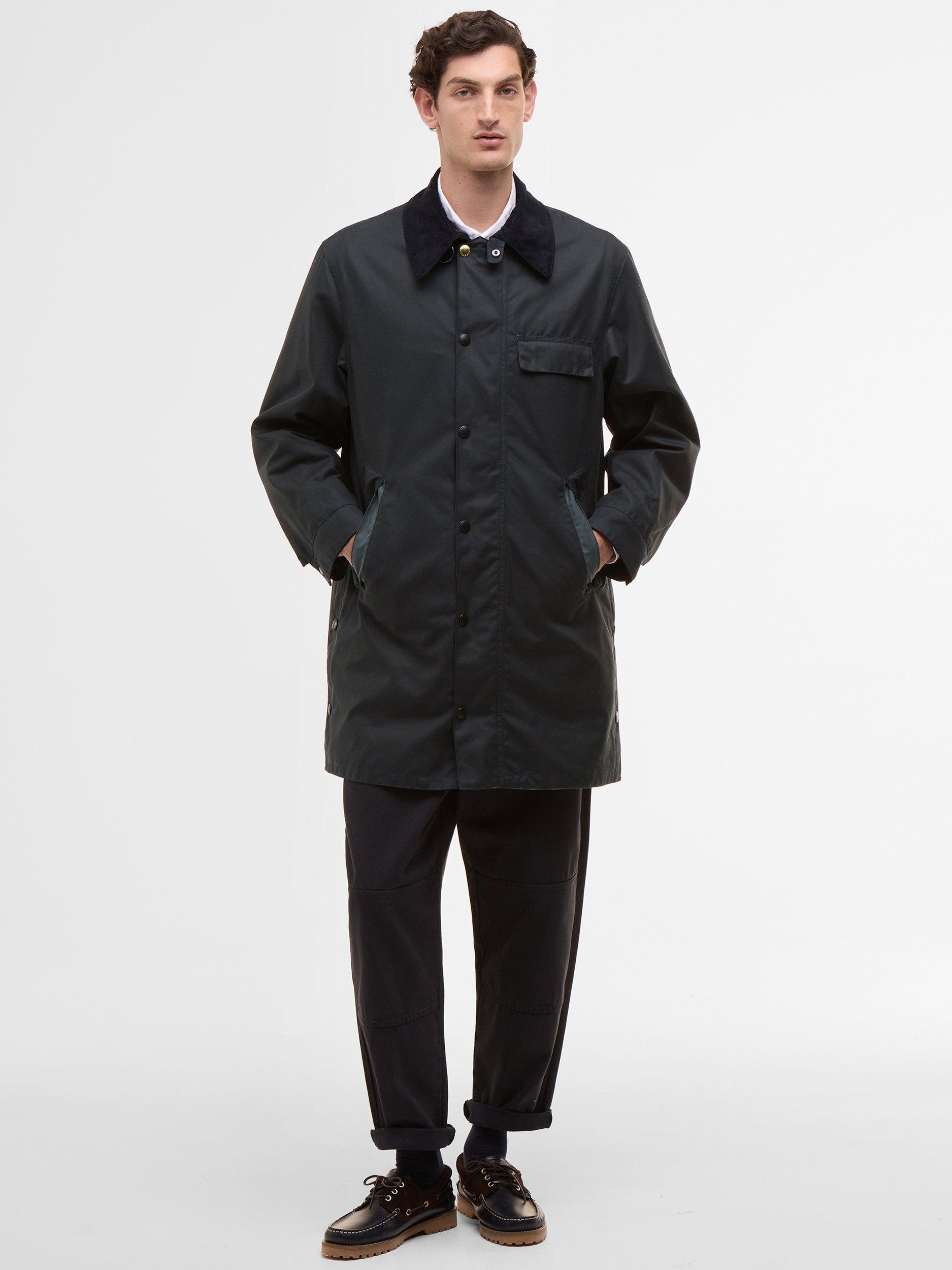 Product image 1 of 10, which shows Barbour X Paul Smith Beeston Waxed Cotton Jacket, Navy, 38R