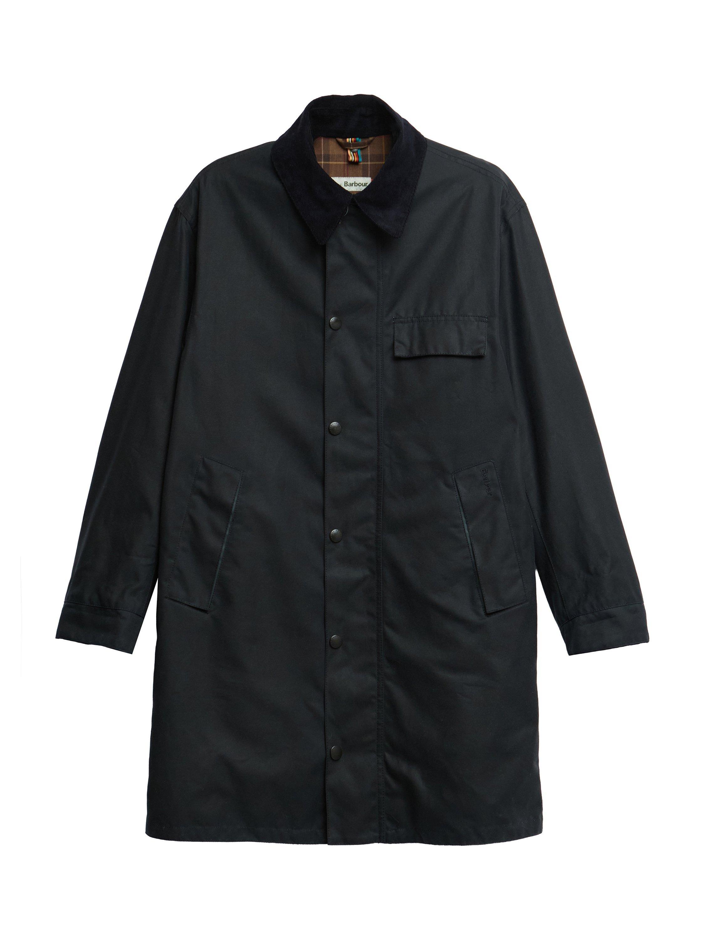 Product image 10 of 10, which shows Barbour X Paul Smith Beeston Waxed Cotton Jacket, Navy, 38R