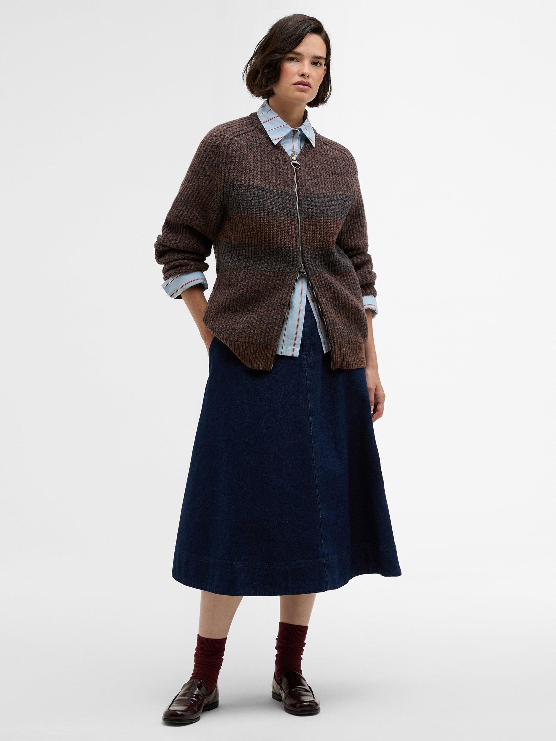 Product image 7 of 9, which shows Barbour Barbour X Paul Smith Knit Bomber Jacket, Rustic, L