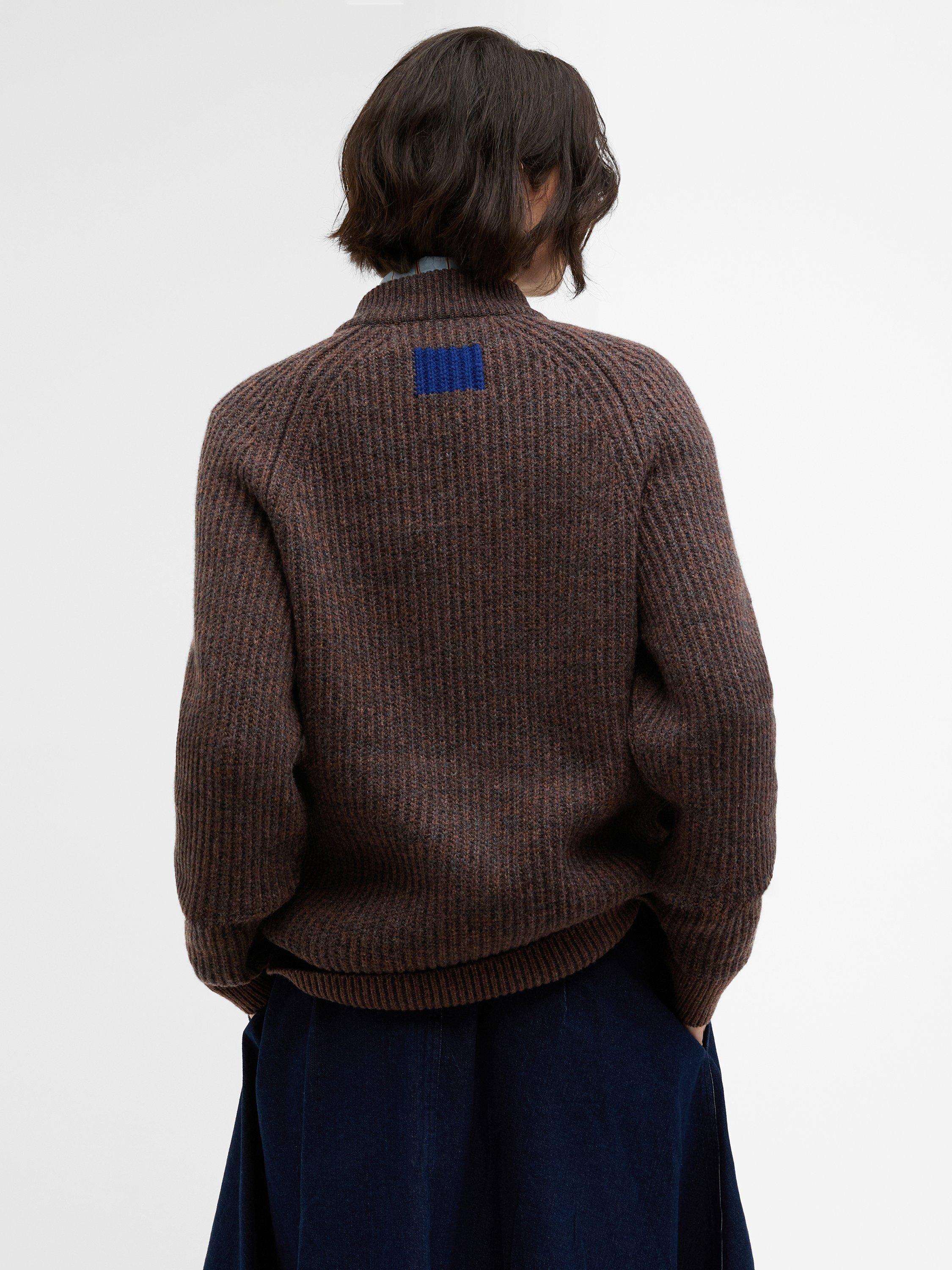 Product image 8 of 9, which shows Barbour Barbour X Paul Smith Knit Bomber Jacket, Rustic, L