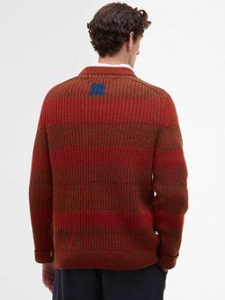 Barbour X Paul Smith Wool Saddle Crew Neck Jumper, Rosette Red - view 2, Rosette Red