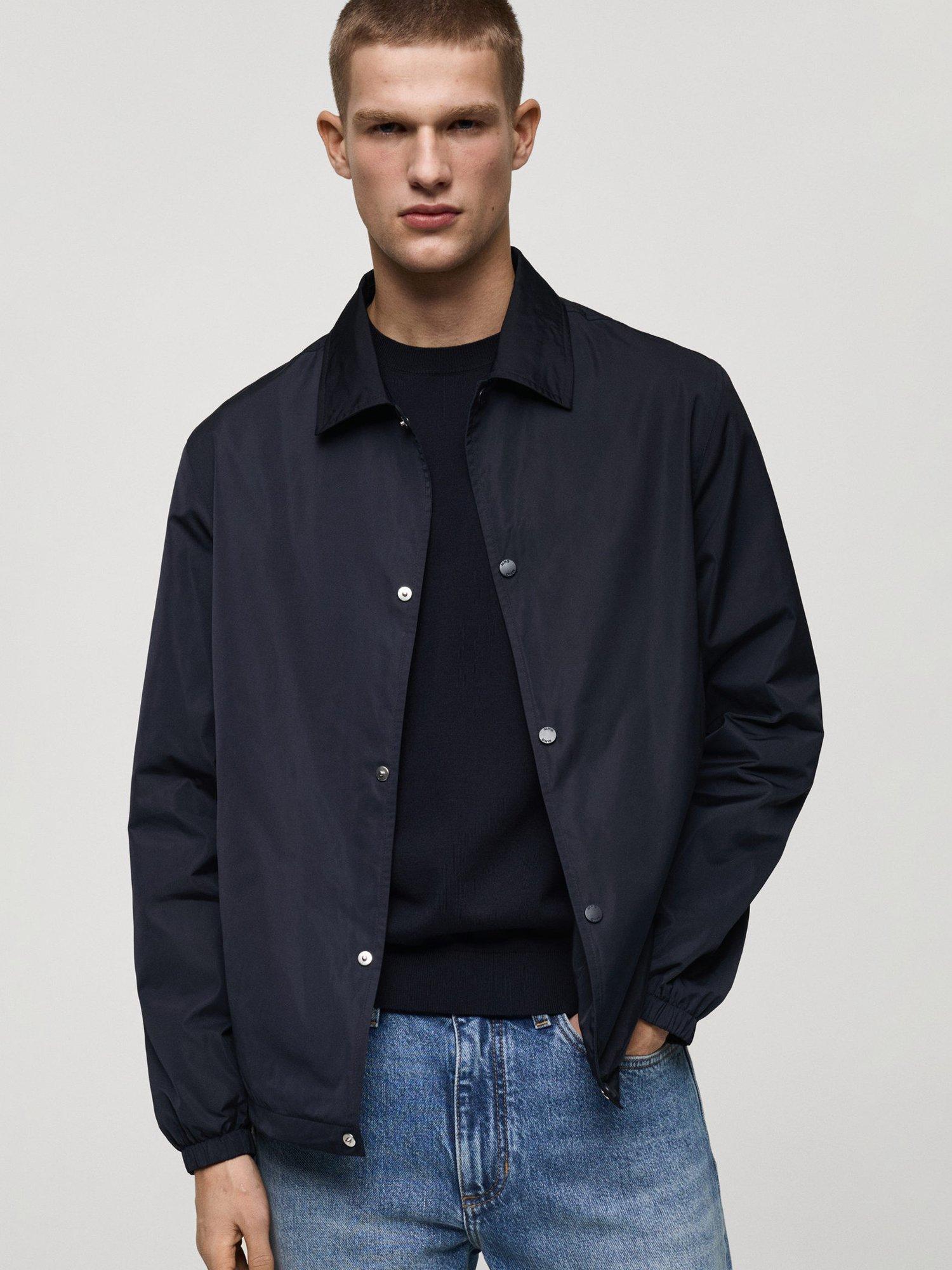 Product image 1 of 8, which shows Mango Logi Button Down Jacket, Navy, XXL