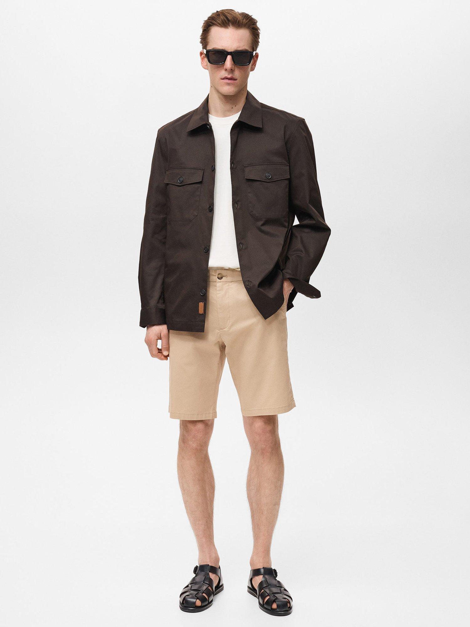 Product image 2 of 8, which shows Mango Gracia Cotton Blend Shorts, Light Beige, 30