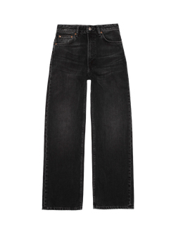 Nudie Jeans High Waist Loose Fit Jeans, Cross-stitch Black, Cross-stitch Black