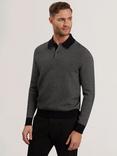 Ted Baker Ardo Small Stitch Knitted Polo Shirt, Black